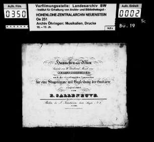 Salleneuve, E., Hannchen vor Allen für Singstimme mit Begleitung der Gitarre, Berlin, Trautwein.