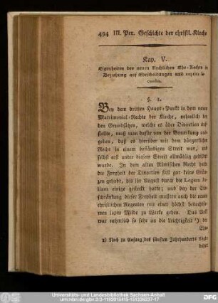 Kap. V. Eigenheiten des neuen kirchlichen Ehe-Rechts in Beziehung auf Ehescheidungen und nuptias secundas.