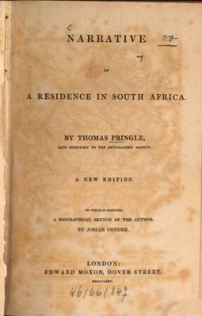 Narrative of a residence in South Africa