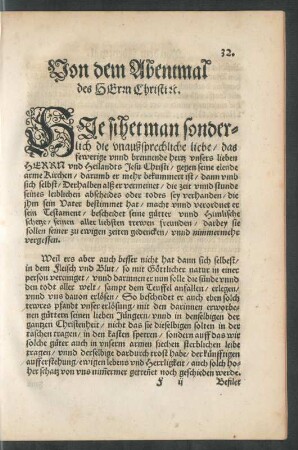Von dem Abentmal des Herrn Christi etc.