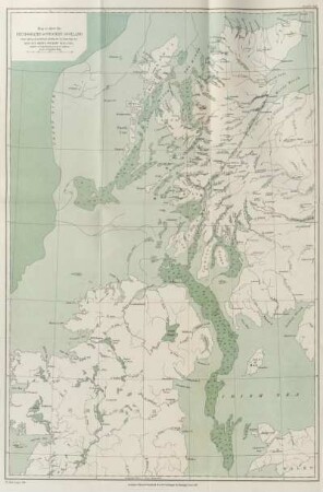Plate VIII. Map to shew the Physiography Of Western Scotland [...]