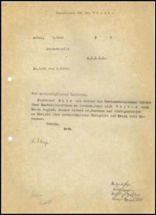 M. Schede an DAI Athen