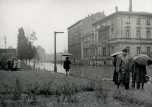Leipzig-Hochwasser, Elsterstr., 12.7.54, 11:50 Uhr