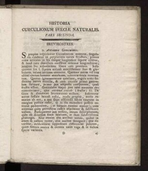 Historia circulionum sveciae naturalis Pars secunda