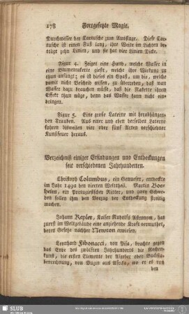 Verzeichniß einiger Erfindungen und Entdeckungen seit verschiedenen Jahrhunderten