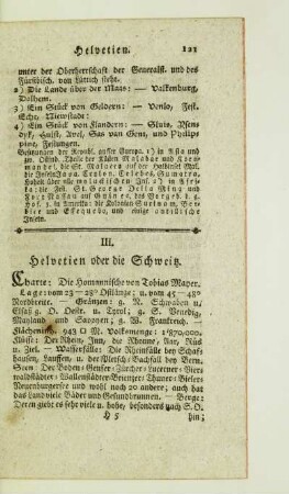 III. Helvetien oder die Schweitz