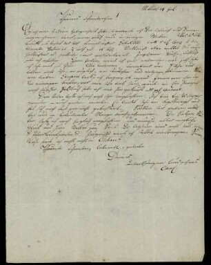 Nr. 3: Brief von Karl Otfried Müller an seine Schwester Gottliebe, Ohne Ort, 19.7.1814