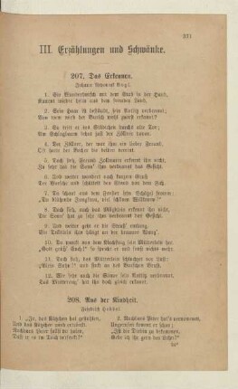 III. Erzählungen und Schwänke