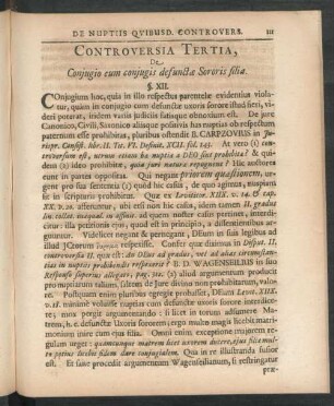 Controversia Tertia, de Conjugio cum conjugis defunctae Sororis filia
