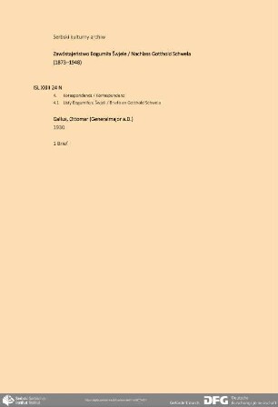Brief von Ottomar Gallus an Bogumił Šwjela