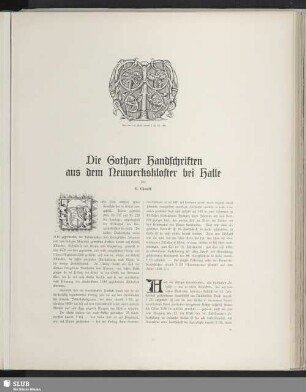 Die Gothaer Handschriften aus dem Neuwerkskloster bei Halle