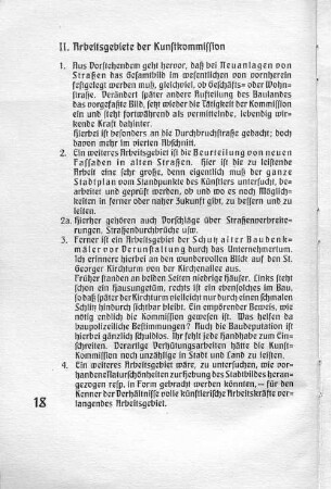 II. Arbeitsgebiete der Kunstkommission