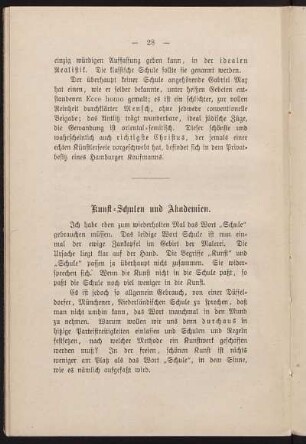 Kunst-Schulen und Akademien.