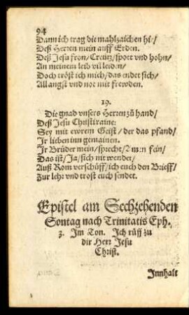Epistel am Sechzehenden Sontag nach Trinitatis ...