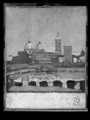 Blick von Klingers römischem Atelier auf Santa Maria Maggiore