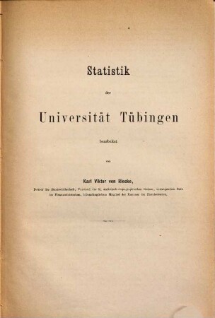 Statistik der Universität Tübingen