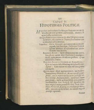 Caput IV. Hypothesis Politicae.