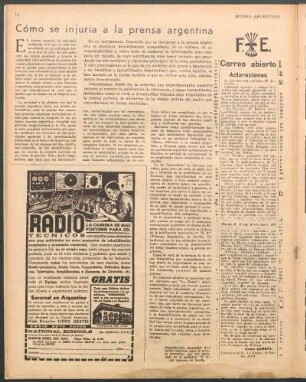 Cómo se injuria a la prensa argentina