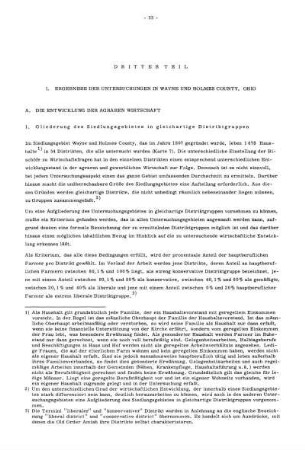 I. Ergebnisse der Untersuchnungen in Wayne und Holmes County, Ohio