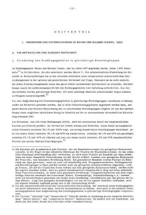 I. Ergebnisse der Untersuchnungen in Wayne und Holmes County, Ohio