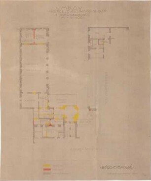 Fischer, Theodor; Innsbruck (Österreich); Hotel Europa, Erweiterung - Grundriss 1. OG