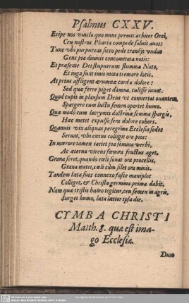 Cymba A Christi Matth. 8 quae est imago Ecclesiae