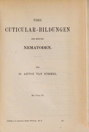 Über Cuticular-Bildungen bei einigen Nematoden