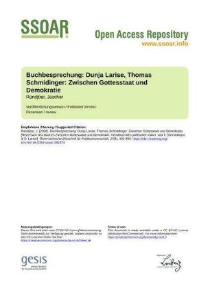Buchbesprechung: Dunja Larise, Thomas Schmidinger: Zwischen Gottesstaat und Demokratie