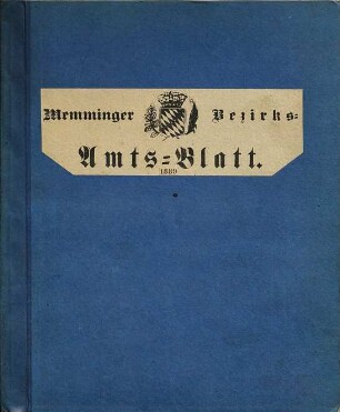 Memminger Bezirksamtsblatt. 1889
