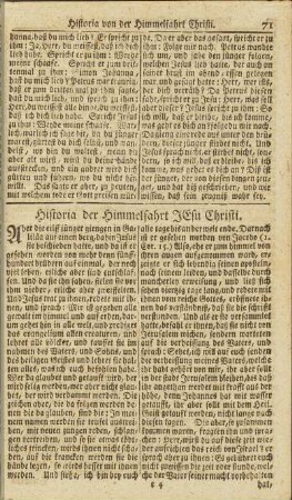 Historia der Himmelfahrt Jesu Christi