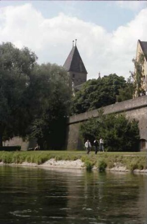 Ulm: Erste Landesgartenschau, Baden-Württemberg/Bayern, Donaubrücke mit Turm