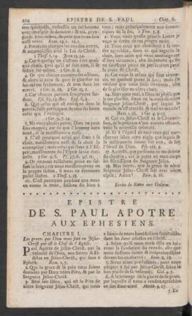 Epistre De S. Paul Apotre Aux Ephesiens