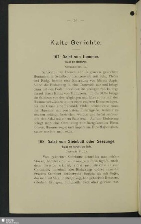 Kalte Gerichte