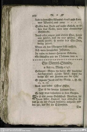 Ehe-Viertel-Stunde, den 19. Mertz, 1747