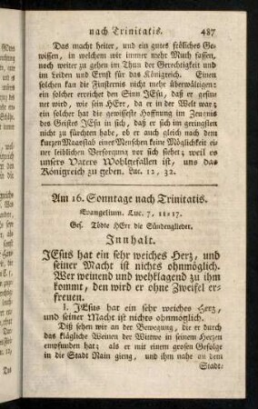 487-495, Am 16. Sonntage nach Trinitatis.