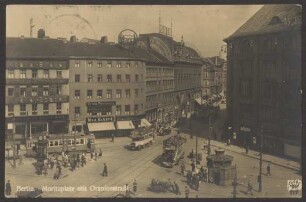 Ansichtskarte Straßenkreuzung an der Oranienstraße, Moritzplatz