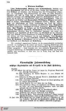Chronologische Zusammenstellung wichtiger Begebenheiten und Ereignisse in der Stadt Heidelberg