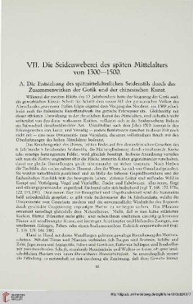 VII. Die Seidenweberei des späten Mittelalters von 1300-1500