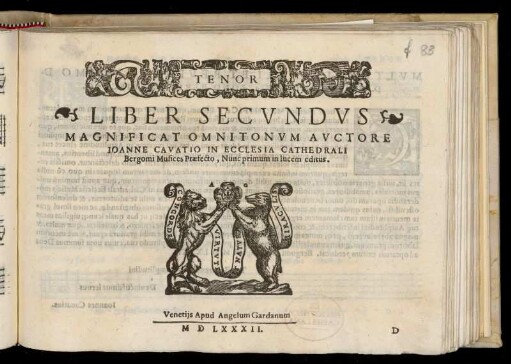 Giovanni Cavaccio: Liber secundus magnificat omnitonum ... Tenor