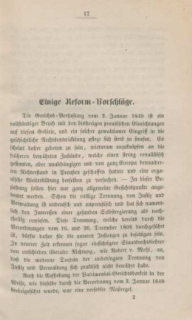 Einige Reform-Vorschläge.
