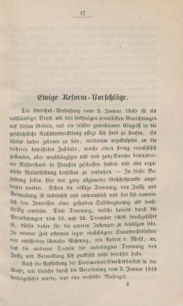 Einige Reform-Vorschläge.