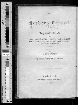 Bd. 3: Herders Briefwechsel mit seiner Braut : (April 1771 - April 1773)