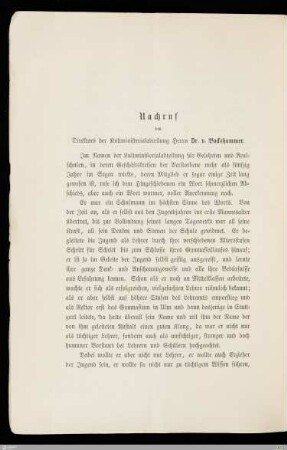 Nachruf von Herrn Dr. v. Bockshammer