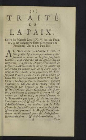 Traité de la paix