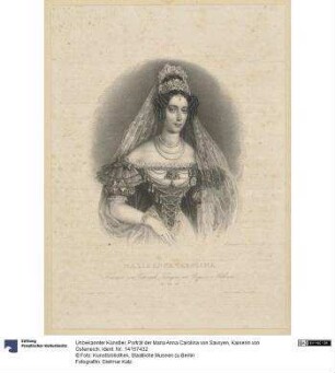 Porträt der Maria Anna Carolina von Savoyen, Kaiserin von Österreich