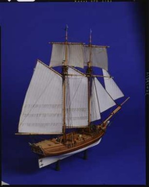 Modell eines schwedischen Toppsegel-Kaperschoners von ca. 1775