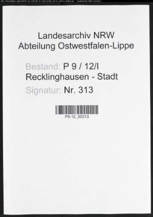 Namensverzeichnis Recklinghausen - Stadt, Todesfälle