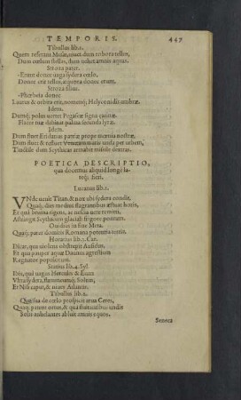 Poetica descriptio, qua docemus aliquid longe lateque fieri.