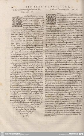 Della undecima casa far fuori della citta. Cap. XI.