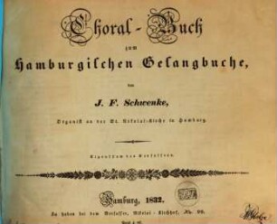 Choral-Buch zum hamburgischen Gesangbuche
